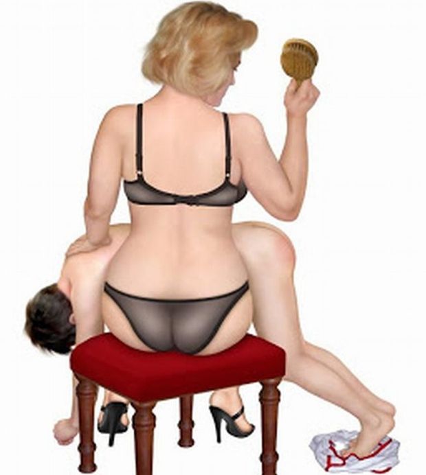 Mom and son always strip down for a little before-bedtime discipline