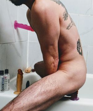 Sitting down on my medium size dildo. Need more girth soon...