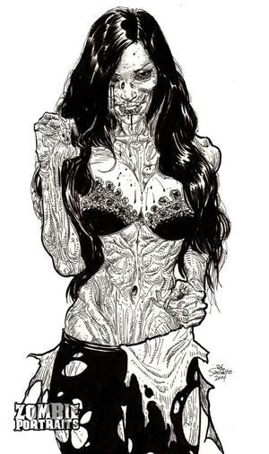 ZOMBIE NYMPHO - SHE'LL FUCK YOUR BRAINS OUT - ROB SACCHETTO ART