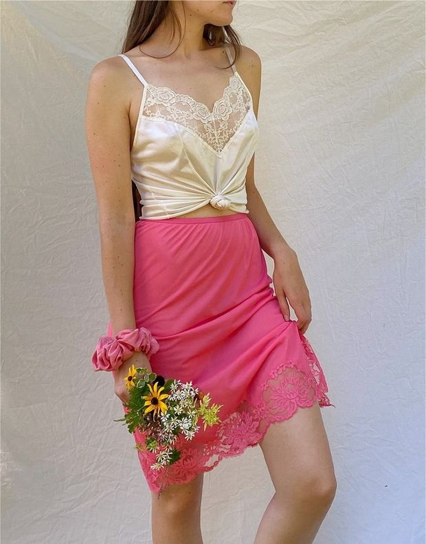 Gorgeous Lady, Silky Slip!