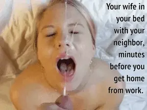 Cheating wife takes a huge facial from her neighbor before her husband gets home