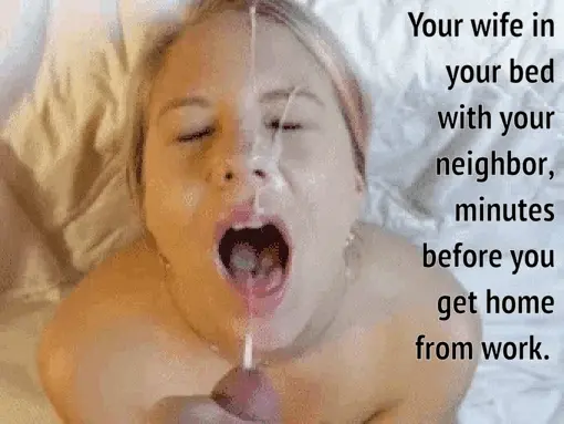 Cheating wife takes a huge facial from her neighbor before her husband gets home