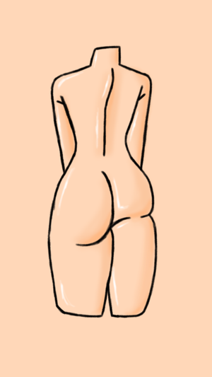 my first time drawing an ass (drawn by me)