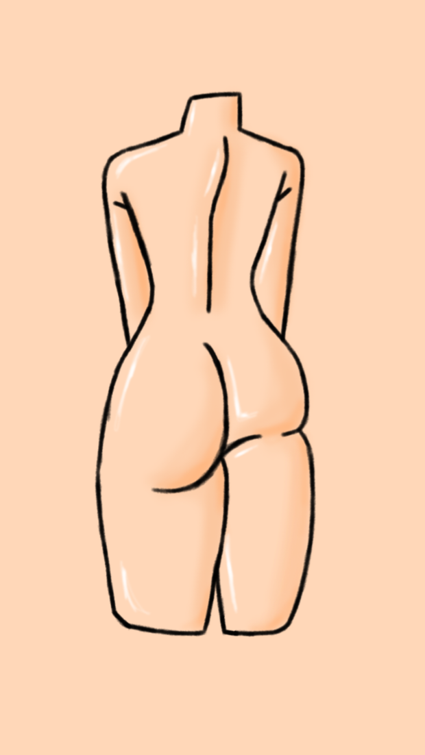 my first time drawing an ass (drawn by me)
