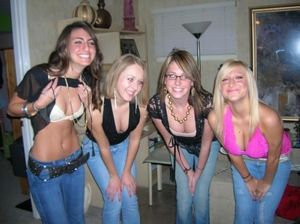 Showing off all their juggs