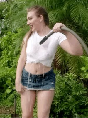 Playing with the backyard hose