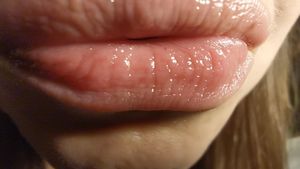 close-up lips