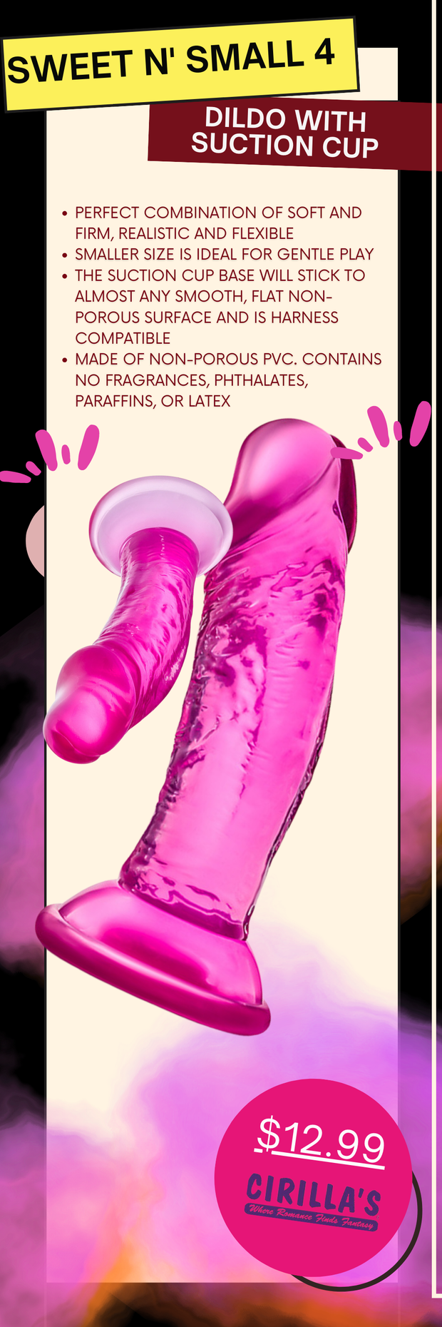 Buy Sweet N' Small 4 Dildo with Suction Cup