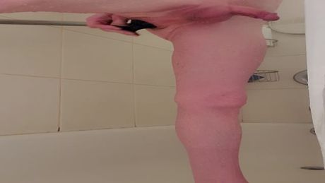 Sissy anal training large plug