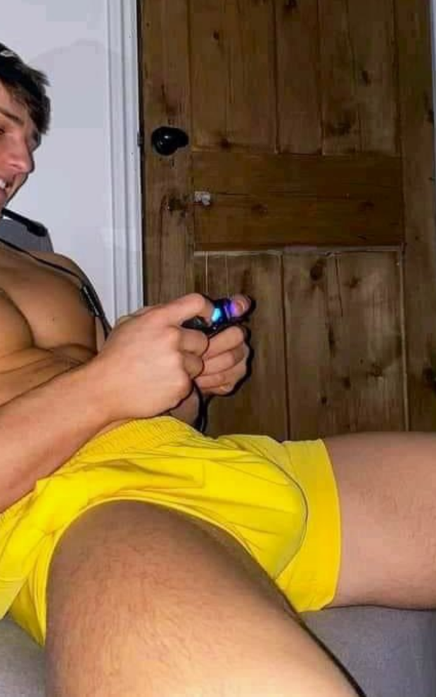 Bulging yellow shorts