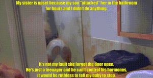 Imagine when she discovers her nephew has a spare key to the guest room. It's going to be a long night.