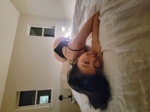 cute asian lingerie in bed