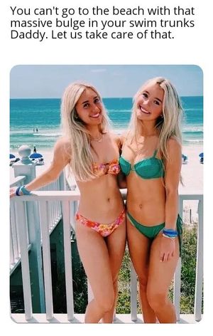 Daughters take care of Daddy bulge