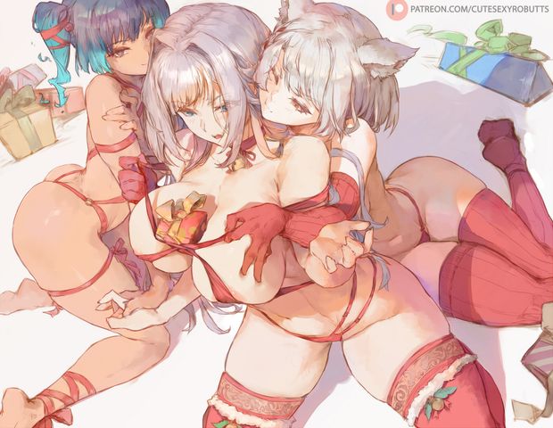 ethel, mio, sena xmas (xenoblade 3) by Cutesexyrobutts