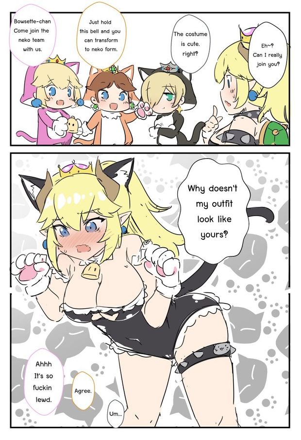 Cute Bowsette Cat Lingerie