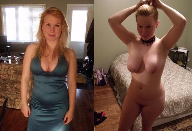 Before and after out of her dress