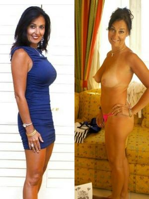 Before and after topless MILF