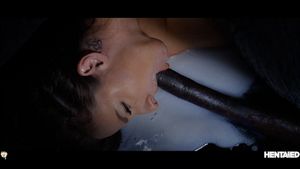 Amirah Adara covered in cum on HENTAIED