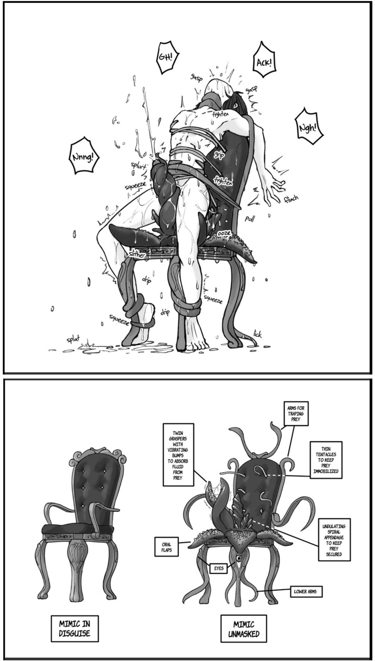 Trying out the furniture