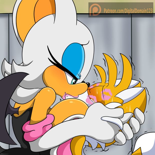Cartoon femdom kissing - Rouge the Bat, Miles Prower - Artist: Digitaldomain123