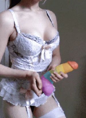 She wears lingerie when she wants to borrow my dildo.