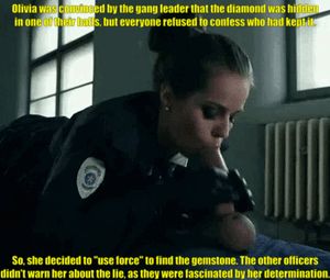 Olivia milked and suckled each of the six gang members twice, but she found nothing.