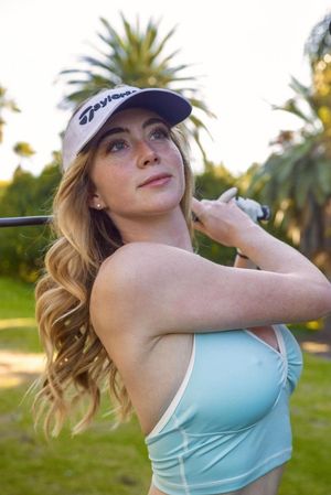 Grace close up golf swing with pokies