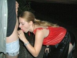 Hanna demonstrates proper blowjob to students