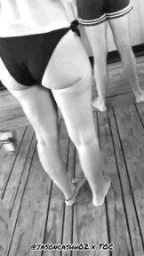 Sexy blonde bikini ass in line 4