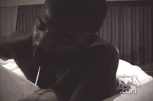 Ray pulls the pillow back so you can barely see Kim's sweaty face. Kim then says, "I want you to CUM, all over my faaaccceeee."