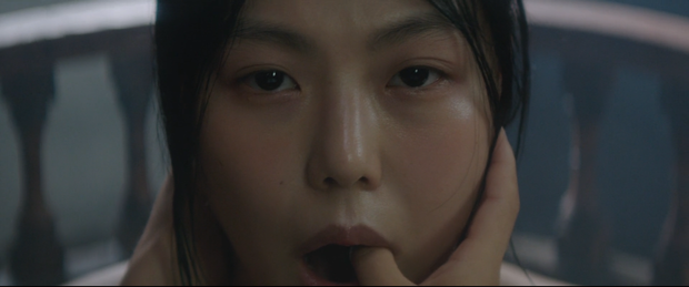 Sticking finger in asian teen mouth