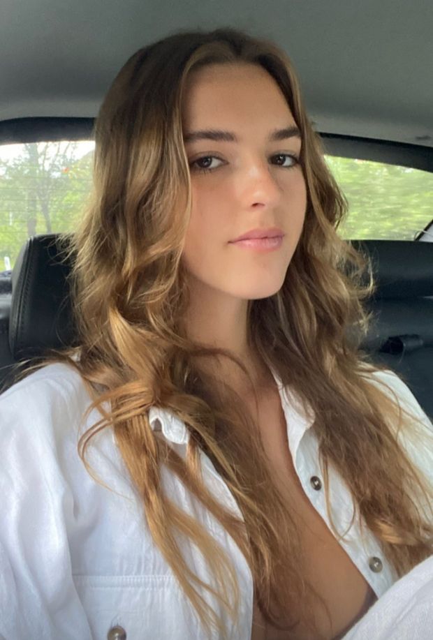 Emily selfie in car beautiful face