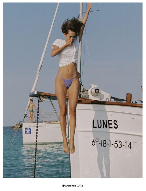 Jumping off yacht