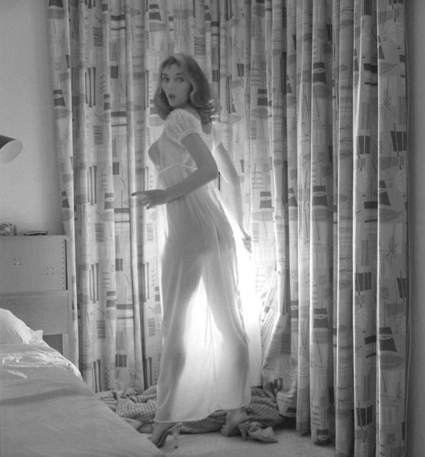 Vikki Dougan’s transparent dress glowing up her ass