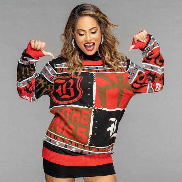 049 KAYLA BRAXTON - SEXY RED/BLACK X-MAS SWEATER PIC #8!