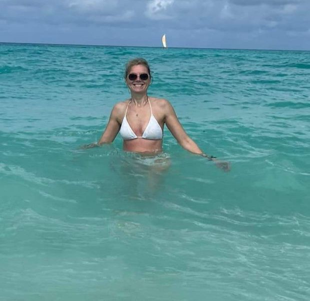 Bellas mom in ocean