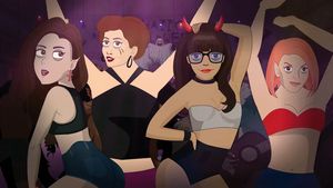 Halloween scary animated stories sexy babes dancing twerking gif