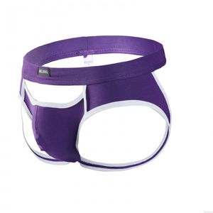 Calzoncillos sin espalda huecos delanteros sexy Bragas de algodón puro Bolsa de bulto de tanga Ropa Interior Bragas Lencería Masculina