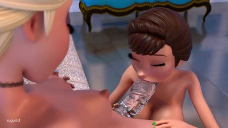 Iduna sucking Elsa's ice cock.