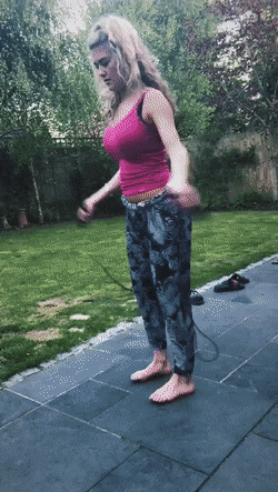 Jump roping.