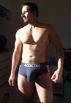 Dad caught me taking a profile pic. He said, “Give me those briefs, I’ll show you how it’s done!” See why I love him