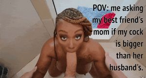 Friend's sexy black mom sucks my huge dick