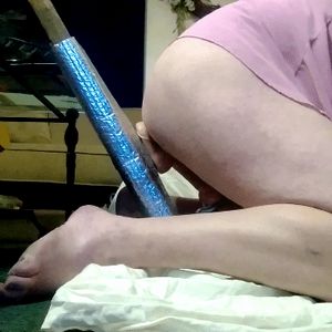 Me bouncing on an 8" rubber dick thats vaculocked to a piece of a 2x8