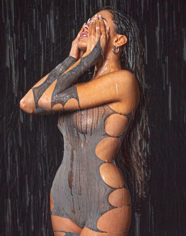 Madison Beer see through dress