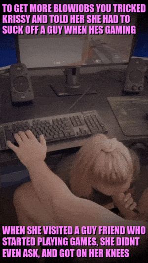 Krissy told you about this new rule when the guy finishes a game she needs to fuck them as well, you're glad she's picking up what you want