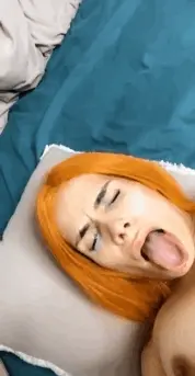 redhead shemale self facial