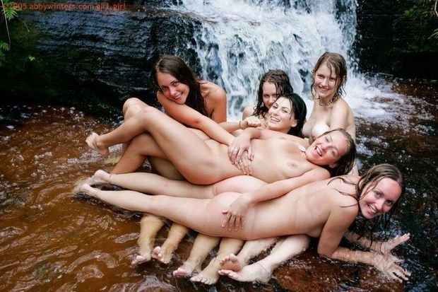 Nude at the waterfall