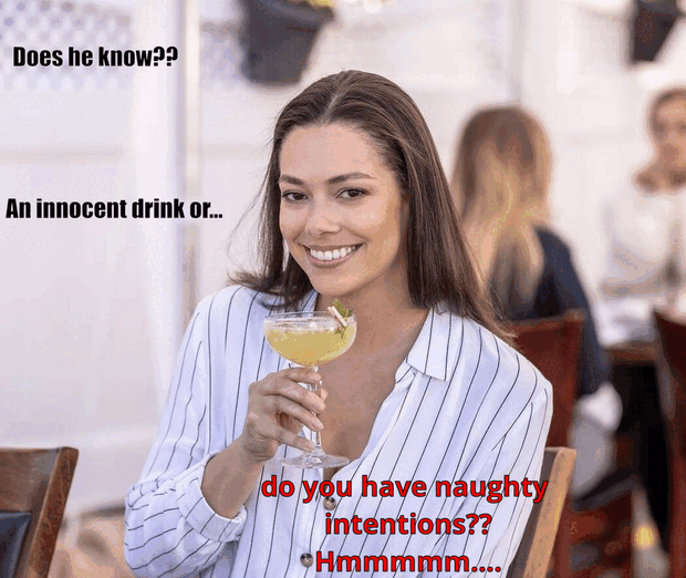 Inviting smile - after work drink welcomes a fling too...