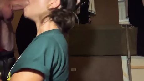 blowjob in parents garage
