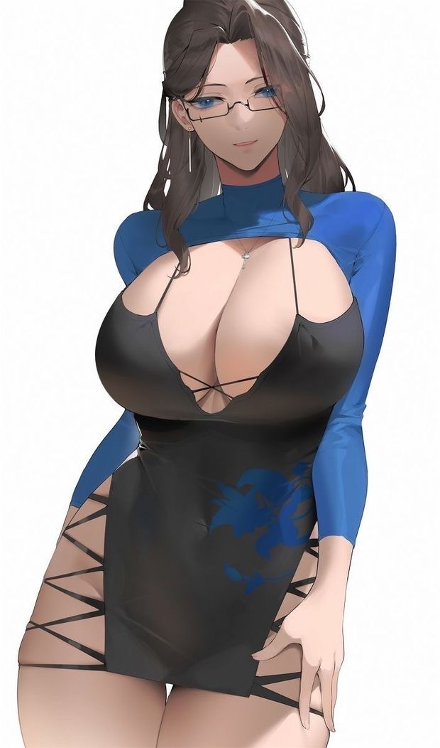 Big tits in sexy dress